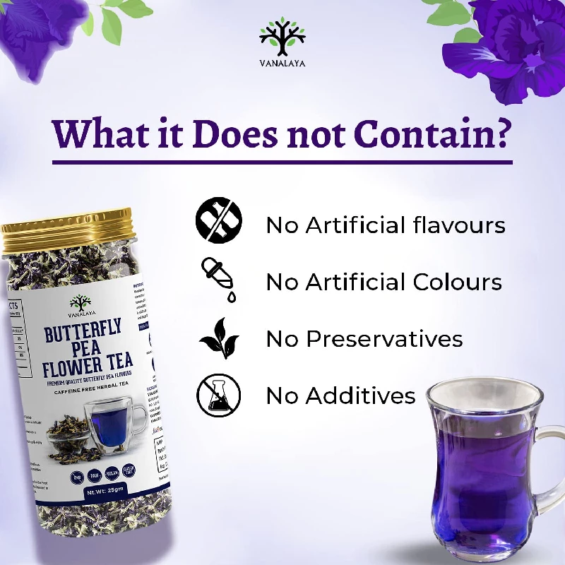 Vanalaya Organic Blue Butterfly Pea Flower Tea - Image 5