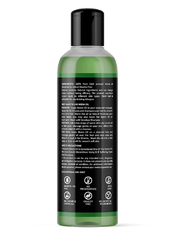 Vanalaya Pure Cold Pressed Neem Hair Oil - Image 2