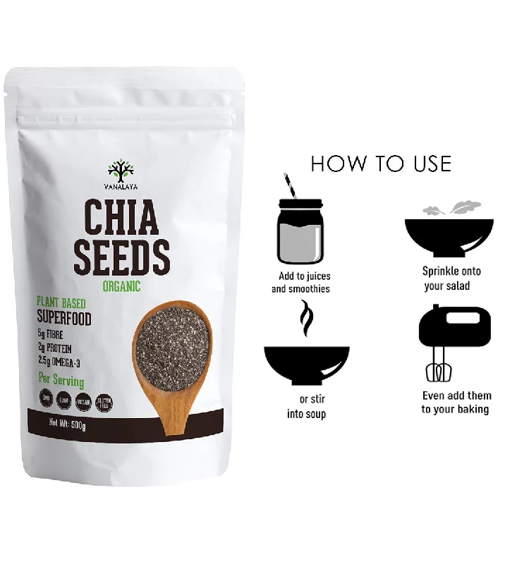 Vanalaya Raw Organic Chia Seeds - Image 4