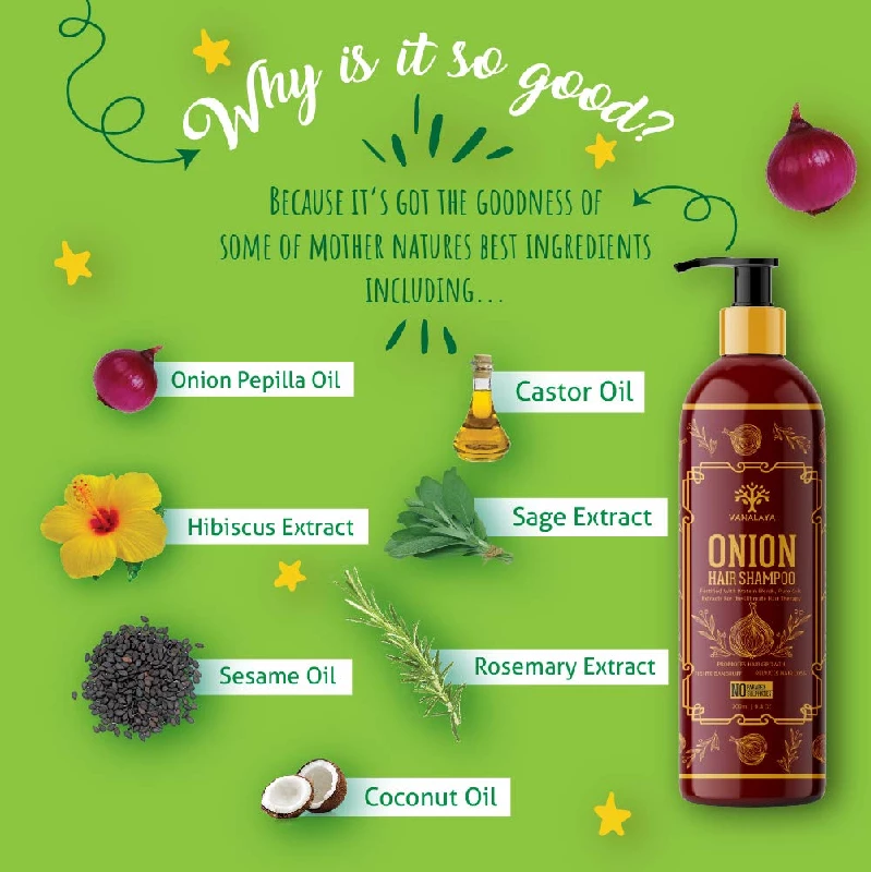 Vanalaya onion hair shampoo for Hair fall control and Dandruff control - Image 2