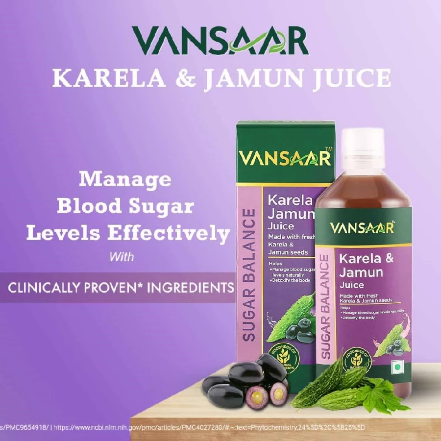 Vansaar Karela & Jamun Juice Suitable for diabetes & prediabetes care - Image 2