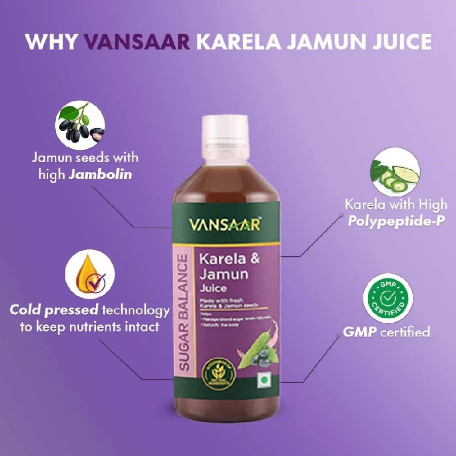 Vansaar Karela & Jamun Juice Suitable for diabetes & prediabetes care - Image 4
