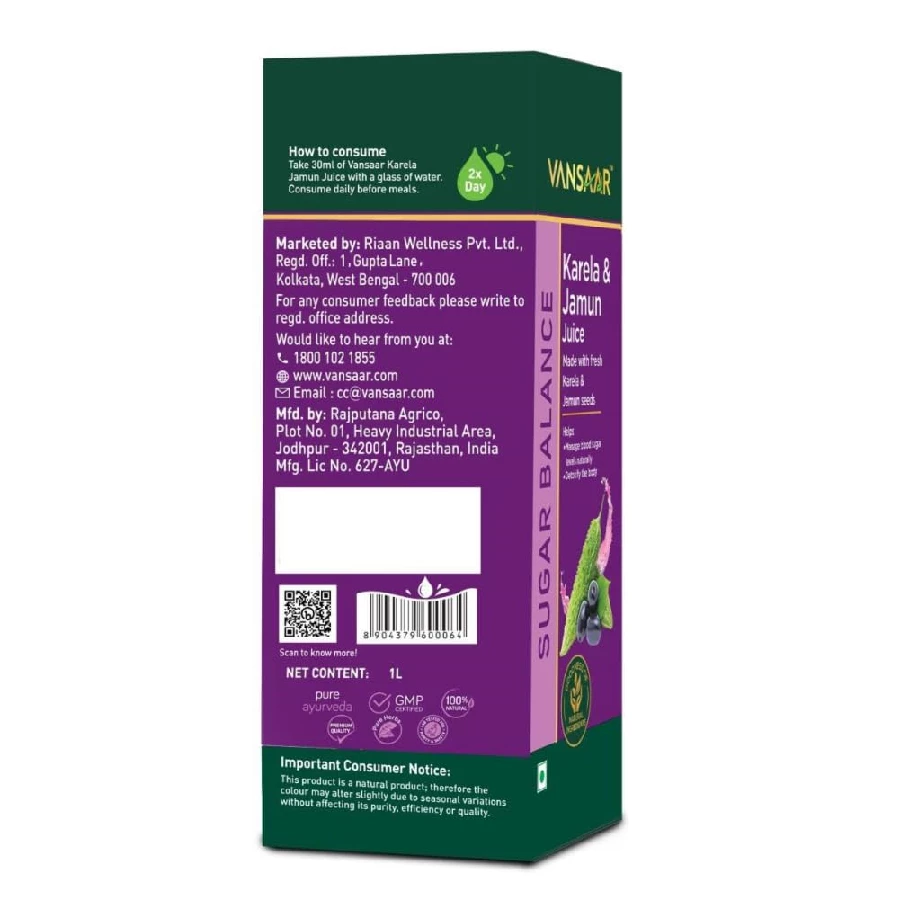 Vansaar Karela & Jamun Juice Suitable for diabetes & prediabetes care - Image 6