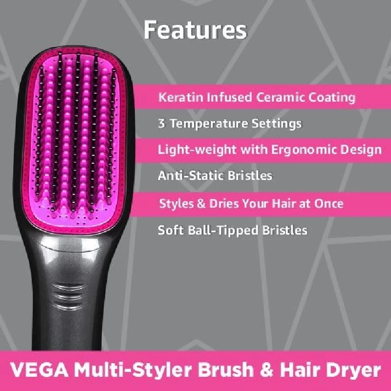 Vega 2 in 1 Multi Styler Hair Brush & Dryer - Image 3
