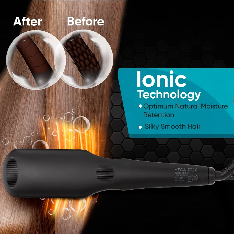 Vega Black Shine Hair Straightener Brush - Image 2