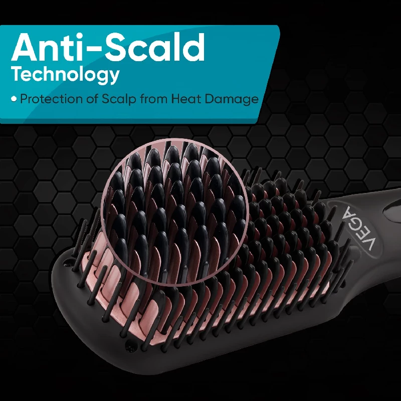 Vega Black Shine Hair Straightener Brush - Image 3