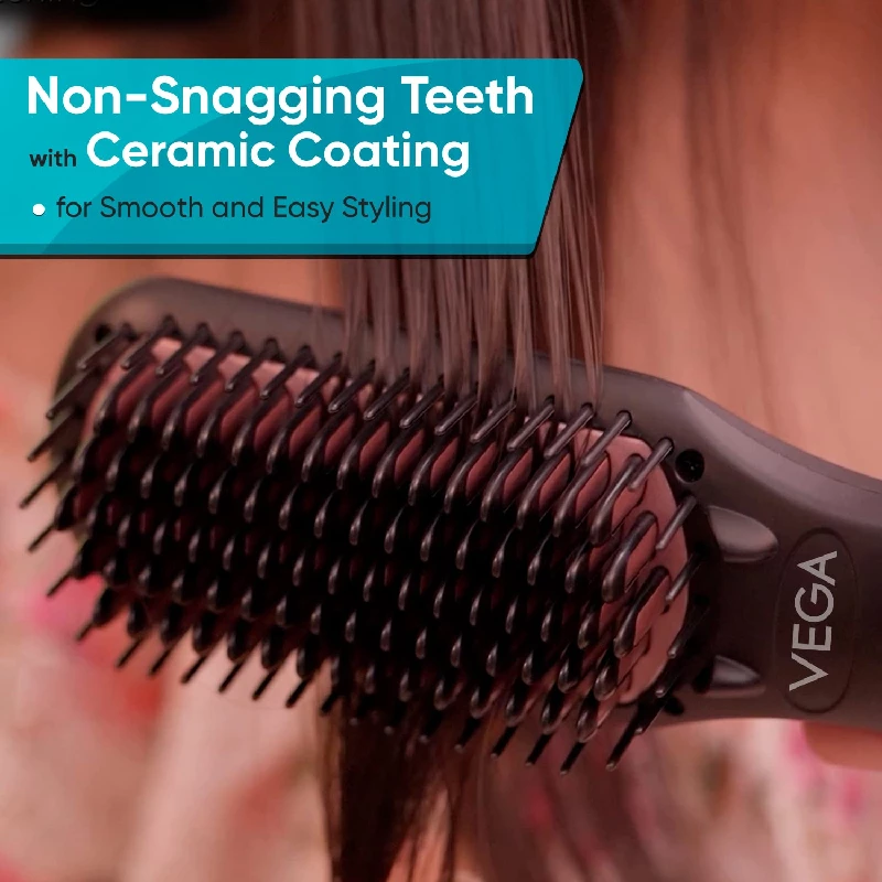Vega Black Shine Hair Straightener Brush - Image 4