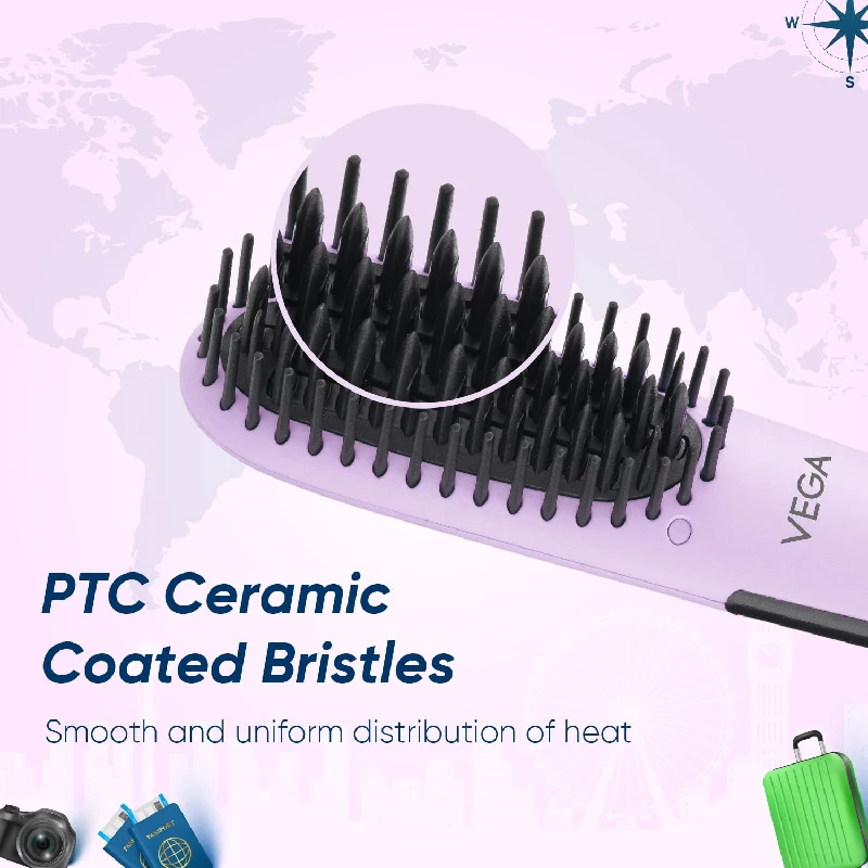 Vega Mini Hair Straightener Brush - Image 2