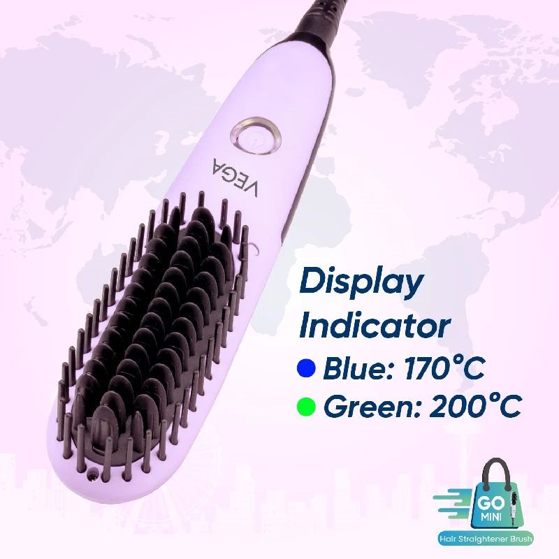 Vega Mini Hair Straightener Brush - Image 3
