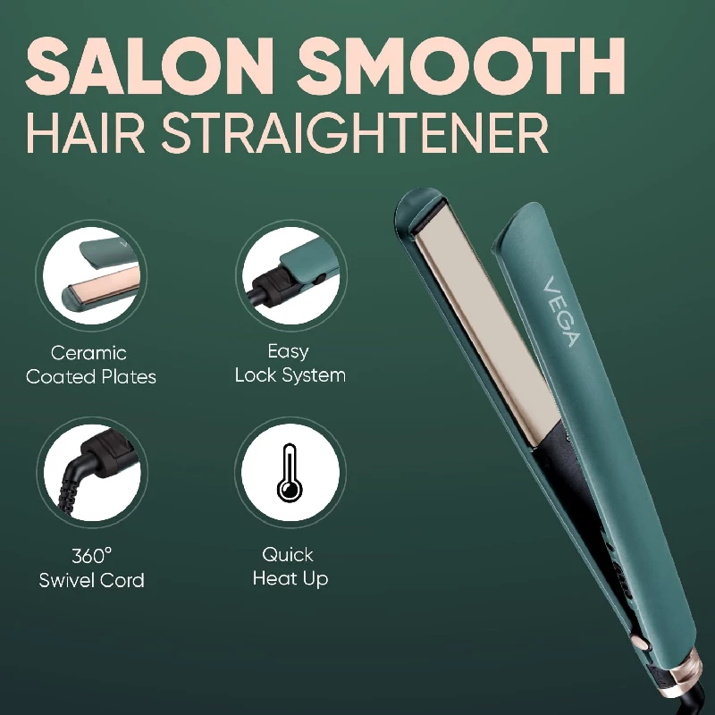 Vega Salon Smooth Hair Straightener-Green - Image 3