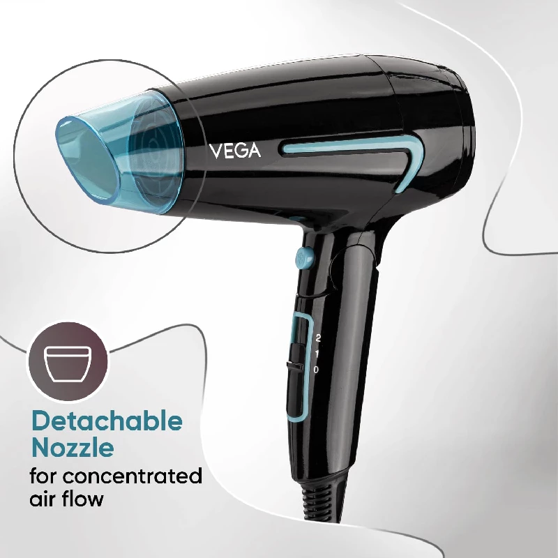 Vega U Style 1600 Watts Foldable Hair Dryer-Black - Image 3