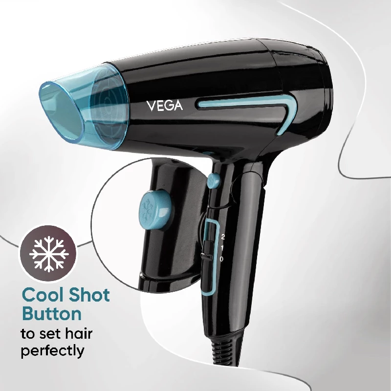 Vega U Style 1600 Watts Foldable Hair Dryer-Black - Image 4