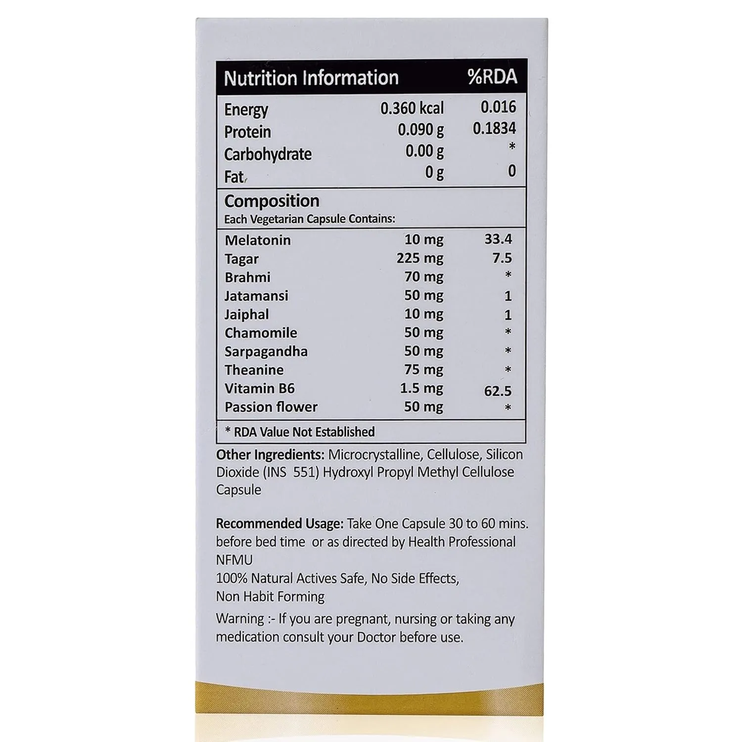 Vigini Natural Active Sound Sleep Capsules with Melatonin Tagar Brahmi - Image 7