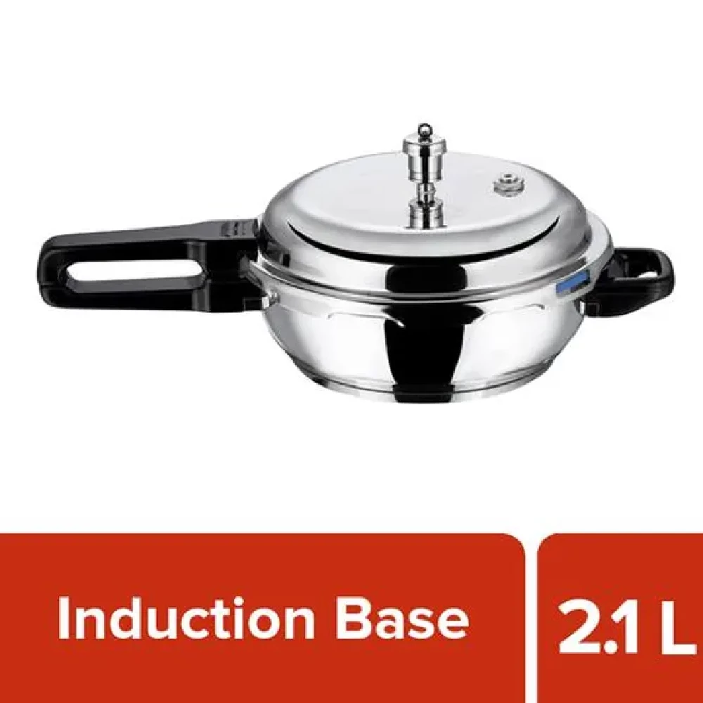 Vinod Stainless Steel Outer Lid Pressure Cooker/Pan - Induction Base Vinod Stainless Steel Outer Lid Pressure Cooker/Pan - Induction Base--2.1 L