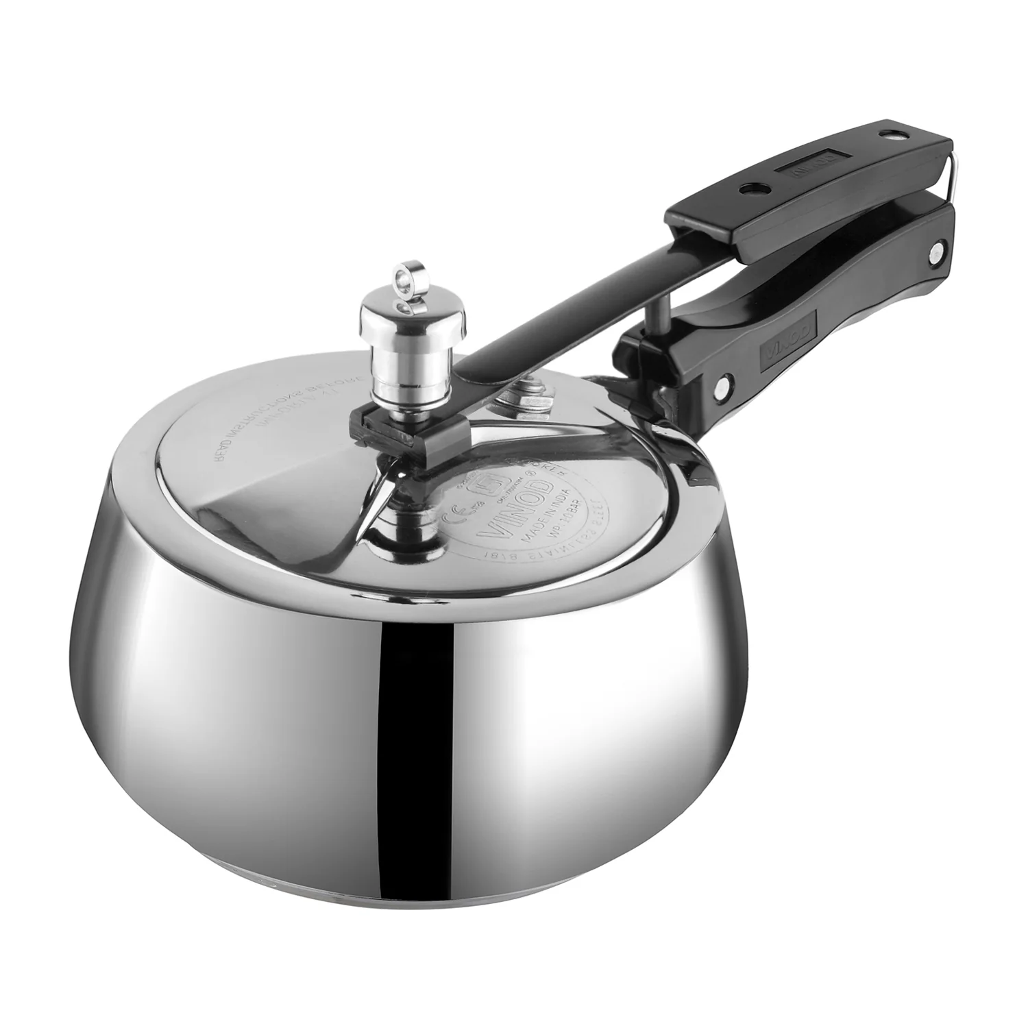 Vinod Cookware Europa Stainless Steel Handi Shape Inner Lid Pressure Cooker (Induction-Friendly)