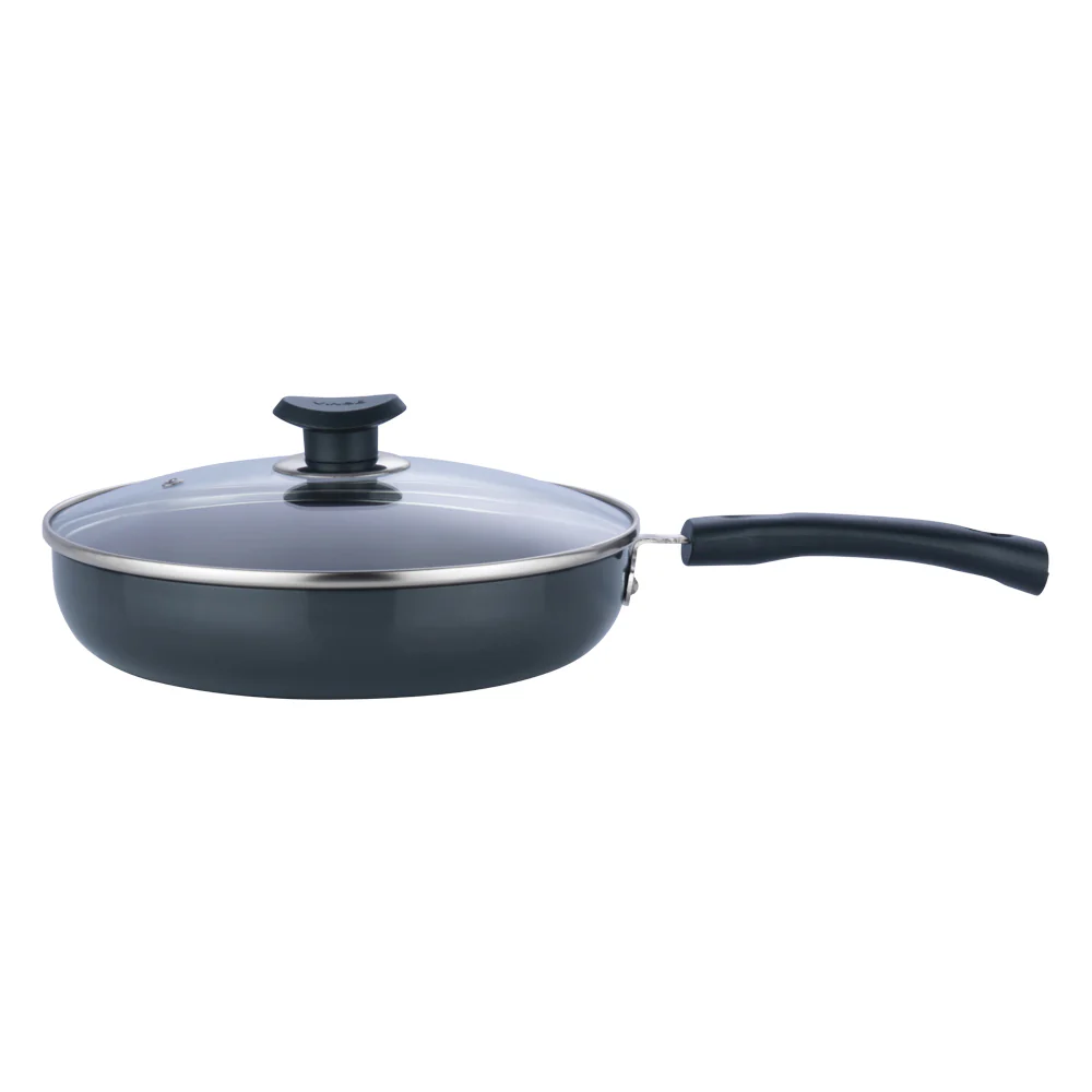 Vinod Cookware Hard Anodised Deep Frypan with Glass Lid (Induction Friendly) 24cm - Image 2