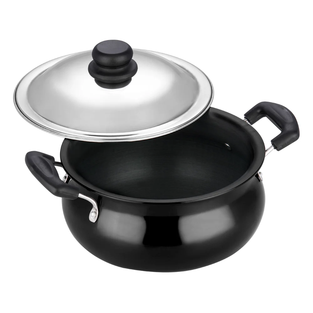 Vinod Cookware Hard Anodised Handi with Lid (Induction Friendly) - Image 2
