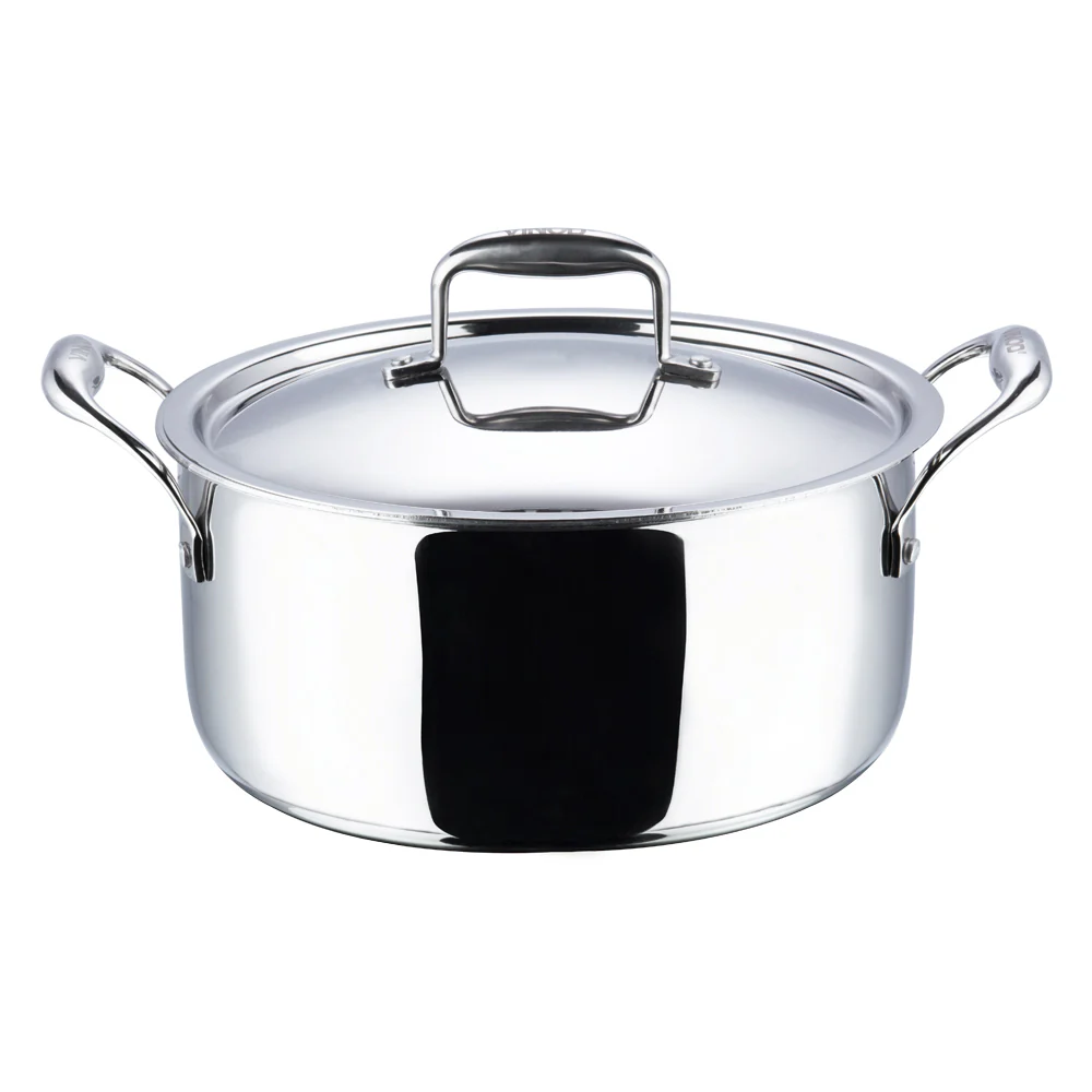 Vinod Cookware Platinum Triply Stainless Steel Saucepot with Lid (Induction Friendly)