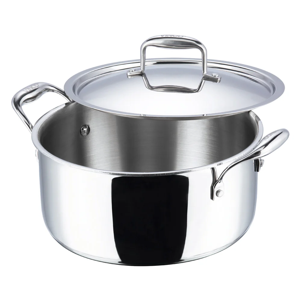 Vinod Cookware Platinum Triply Stainless Steel Saucepot with Lid (Induction Friendly) - Image 2