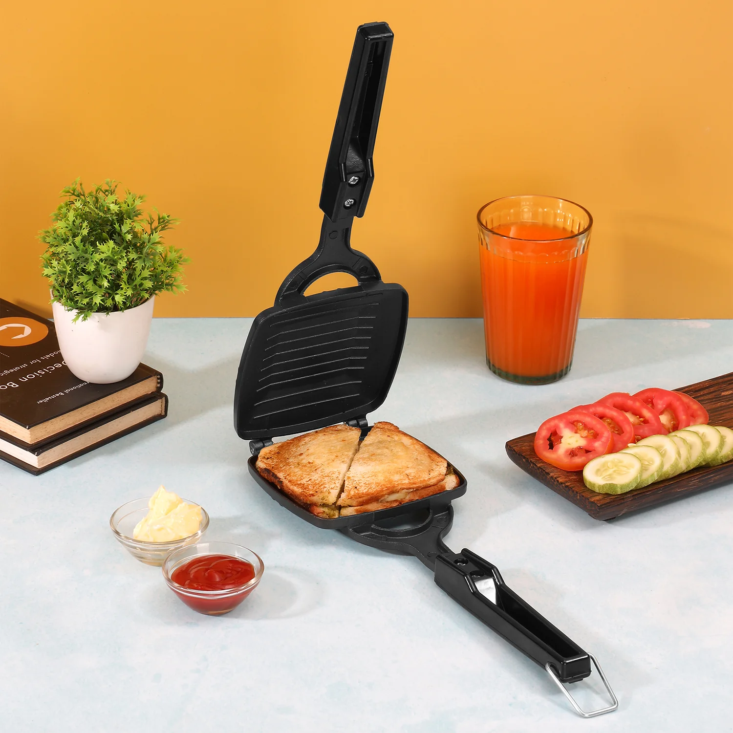 Vinod Cookware Zest Non Stick Gas Toasters Grill | The Desi Food