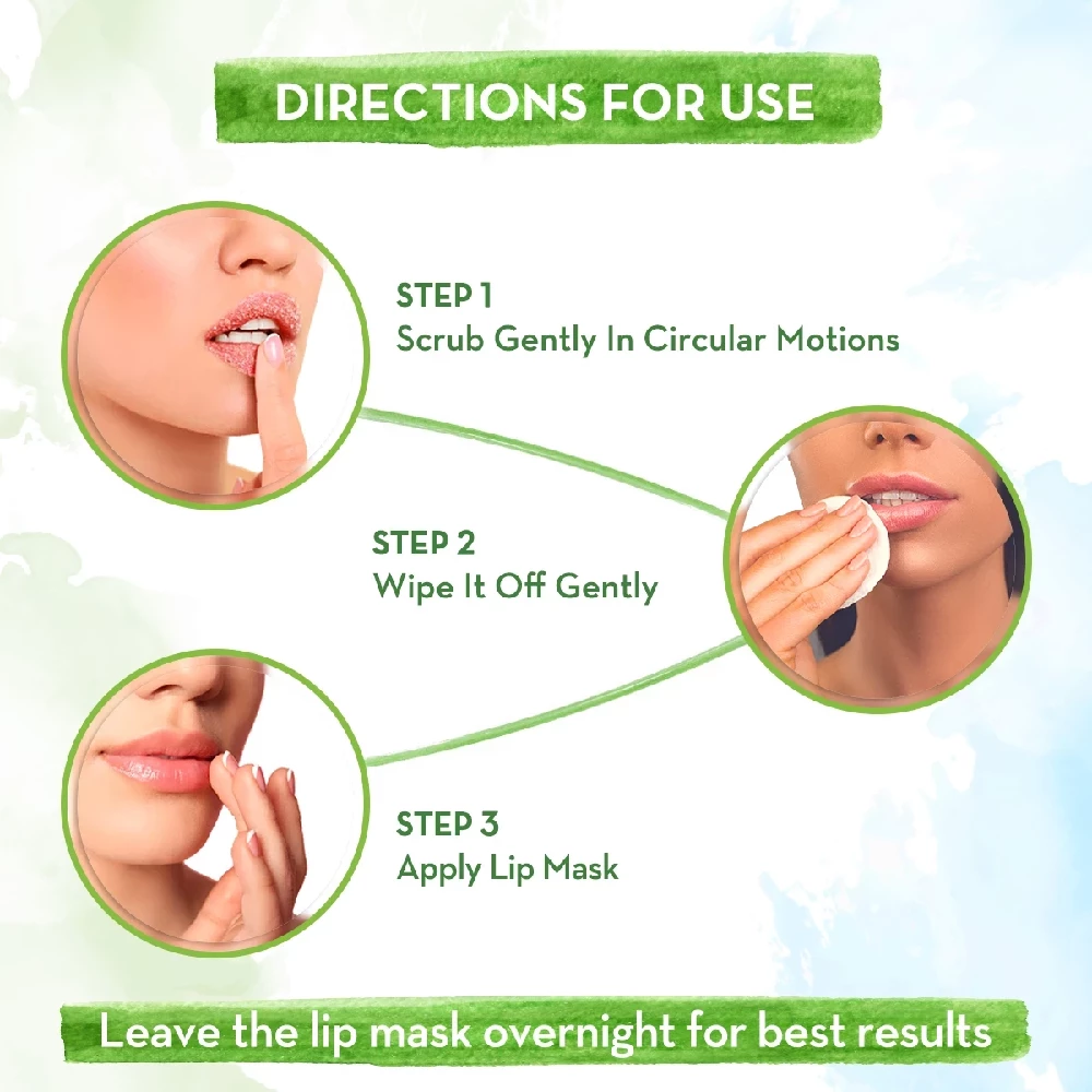 Vitamin C 100% Natural Lip Care Kit With Lip Scrub & Lip Mask For Pink and Plump Lips - Image 4
