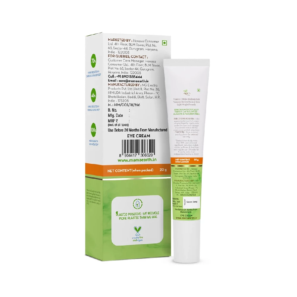 Vitamin C Daily Glow Under Eye Cream with Vitamin C & Turmeric for Dark Circle Reduction - Image 7