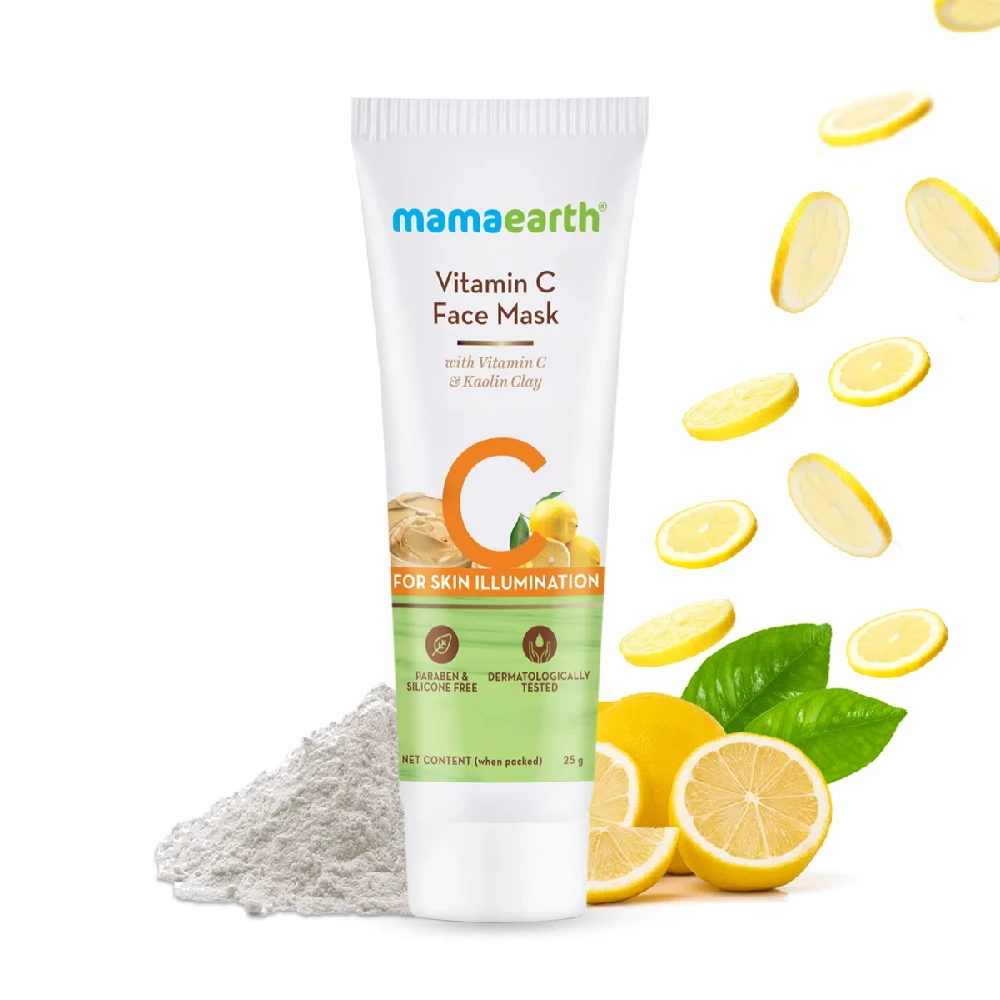 Vitamin C Face Mask With Vitamin C & Kaolin Clay for Skin Illumination Vitamin C Face Mask With Vitamin C & Kaolin Clay for Skin Illumination-Pack Size-25g