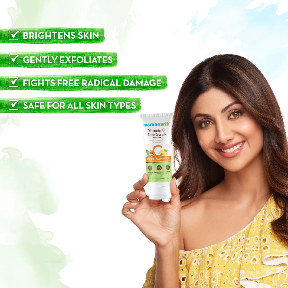 Vitamin C Face Scrub for Glowing Skin, With Vitamin C and Walnut For Skin Illumination - Image 2