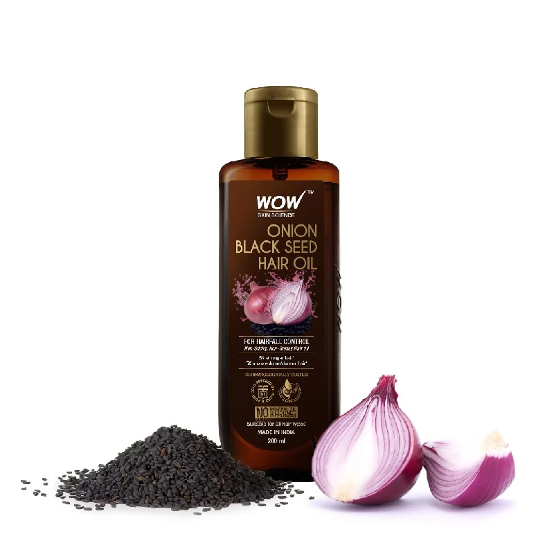 WOW Onion Black Seed Hair Oil - Controls Hair Fall - No Mineral Oil & Silicones WOW Onion Black Seed Hair Oil - Controls Hair Fall - No Mineral Oil & Silicones-Pack Size-200 ml