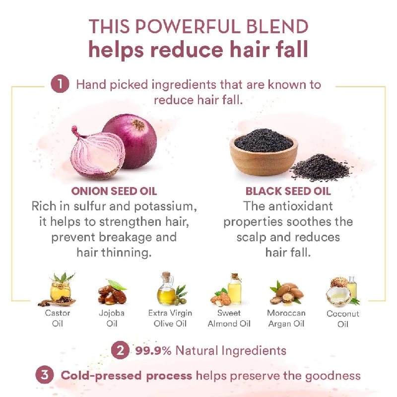 WOW Onion Black Seed Hair Oil - Controls Hair Fall - No Mineral Oil & Silicones - Image 2