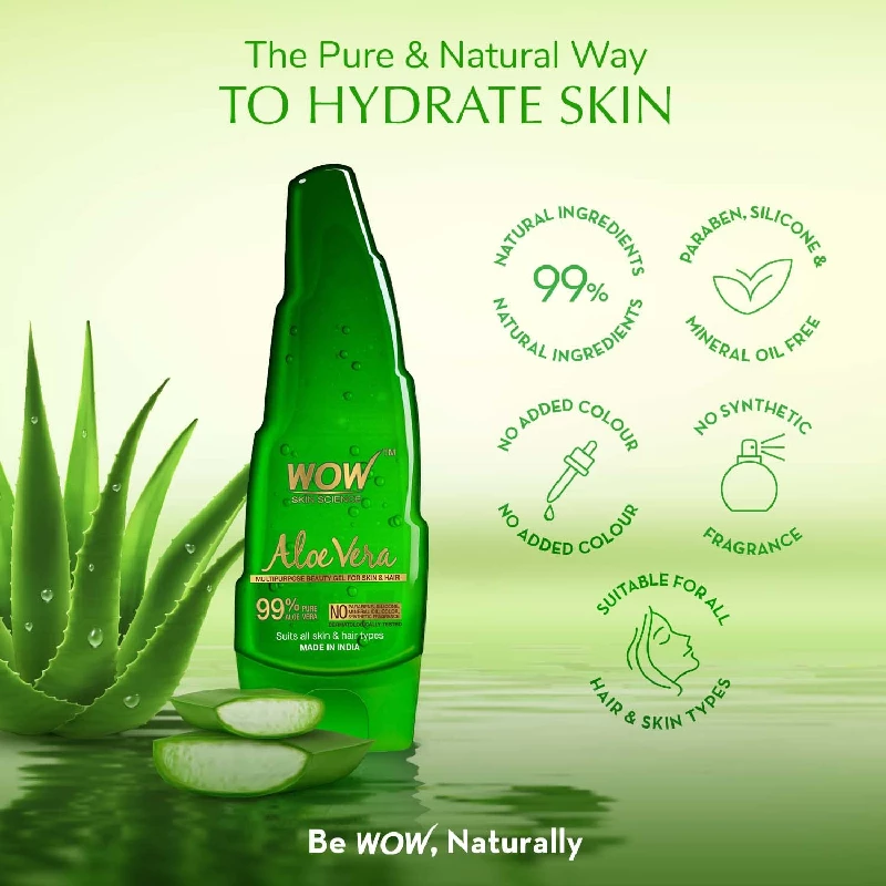 WOW Skin Science Aloe Vera Multipurpose Beauty Gel for Skin and Hair - Image 6