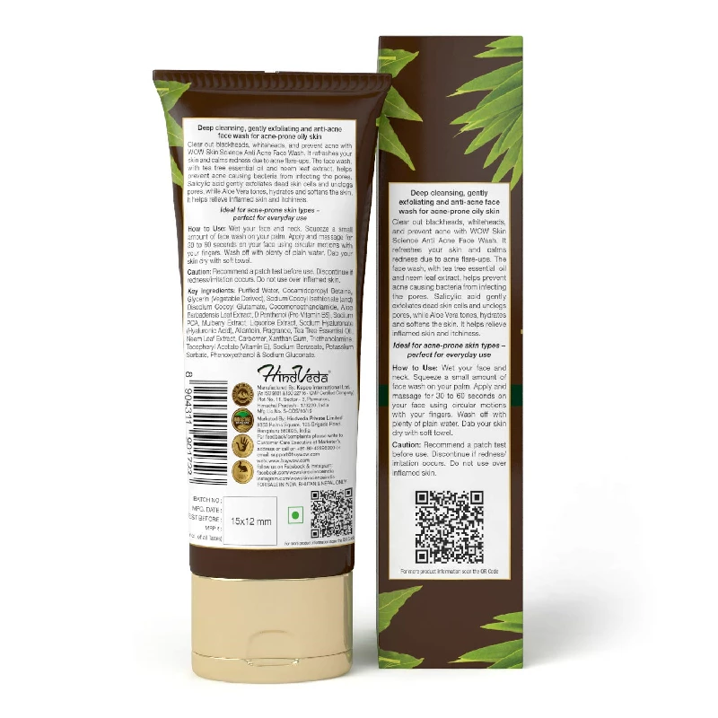 WOW Skin Science Anti Acne Face Wash - Image 3