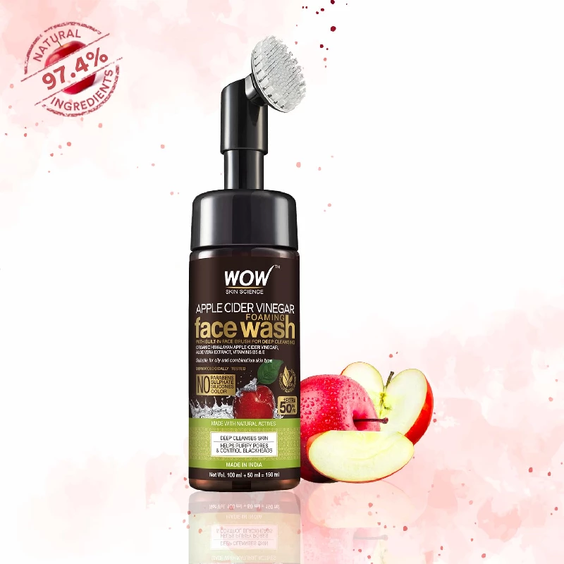 WOW Skin Science Apple Cider Vinegar Foaming Face Wash - Image 2
