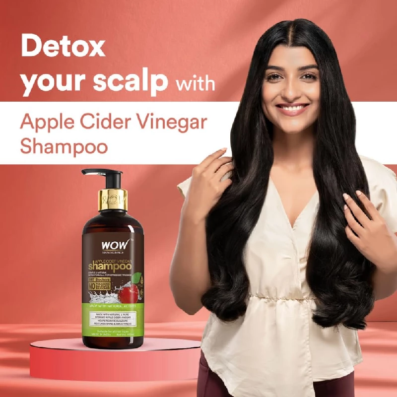 WOW Skin Science Apple Cider Vinegar Shampoo with DHT Blockers - Image 3