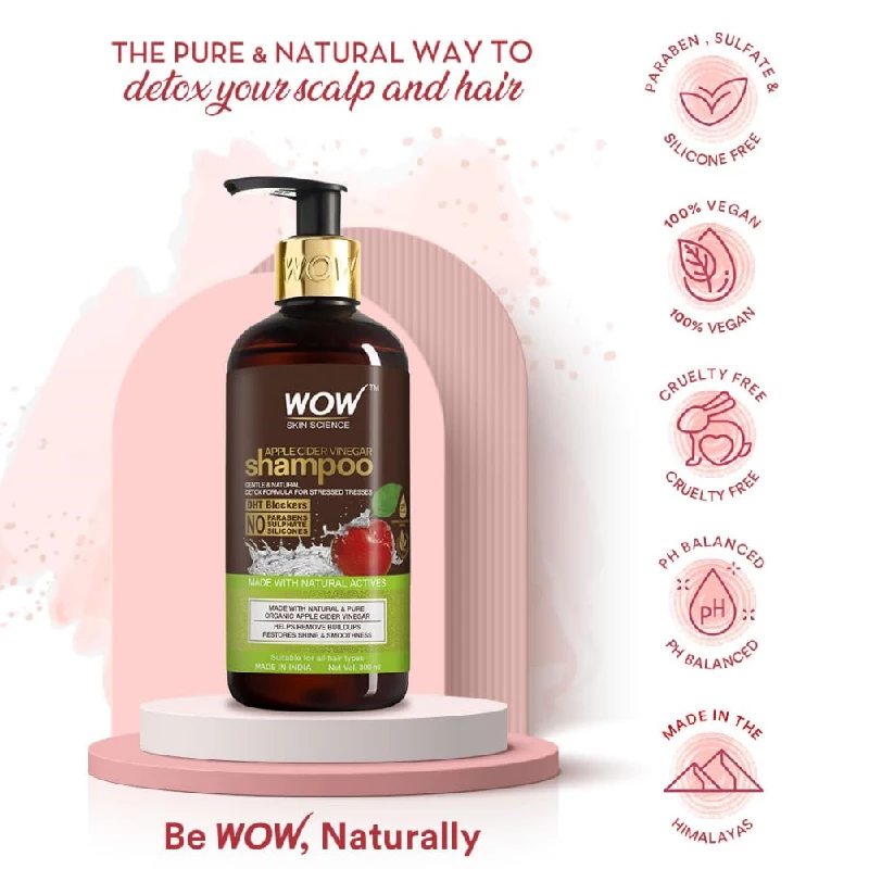 WOW Skin Science Apple Cider Vinegar Shampoo with DHT Blockers - Image 7