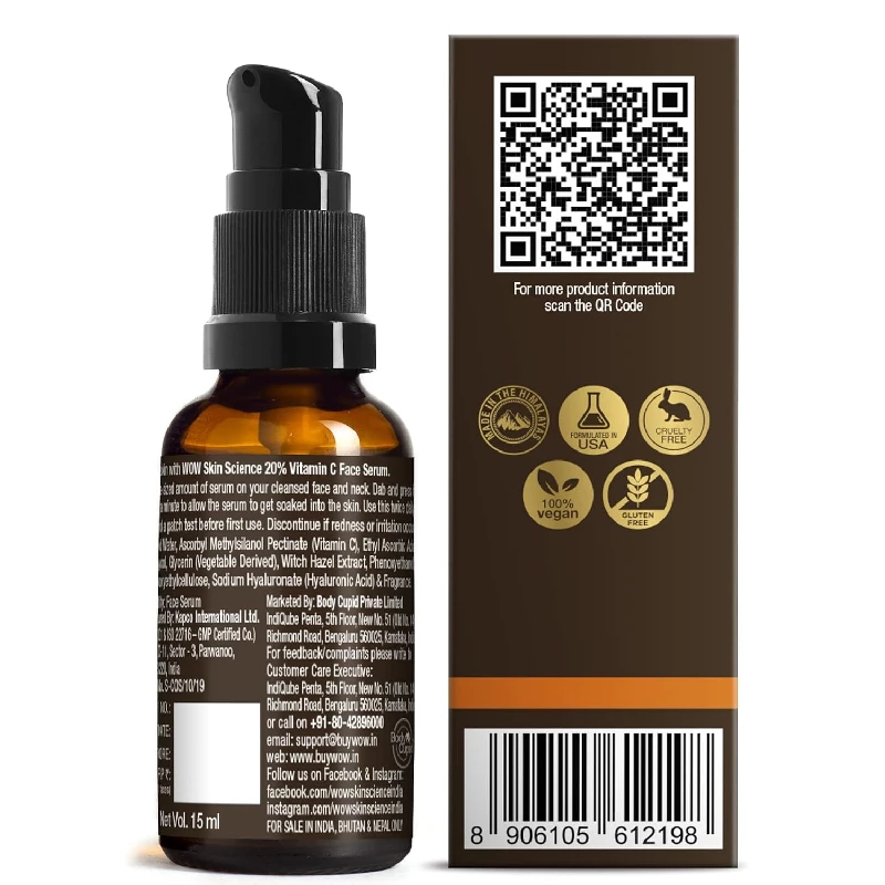 WOW Skin Science Brightening 20% Vitamin C Face Serum - Image 3