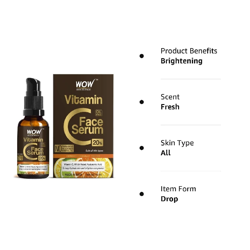 WOW Skin Science Brightening 20% Vitamin C Face Serum - Image 6