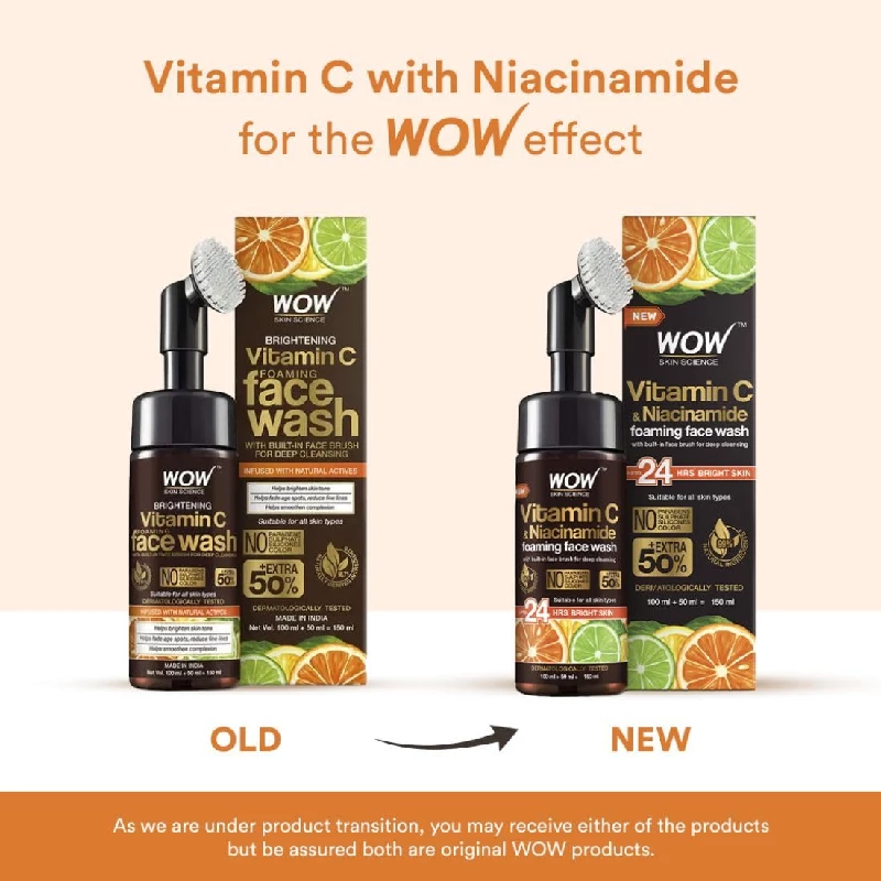 WOW Skin Science Brightening Vitamin C Foaming Face Wash - Image 3