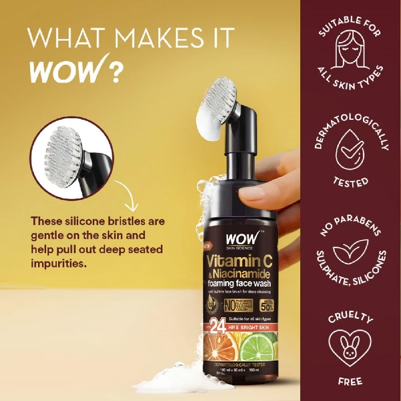 WOW Skin Science Brightening Vitamin C Foaming Face Wash - Image 5
