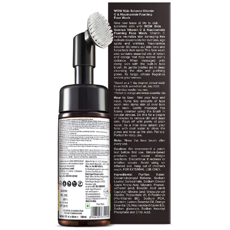 WOW Skin Science Brightening Vitamin C Foaming Face Wash - Image 8