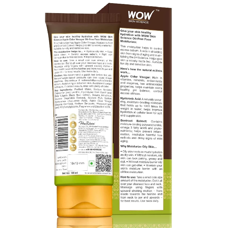 WOW Skin Science Organic Apple Cider Vinegar Face Moisturizer - Image 3