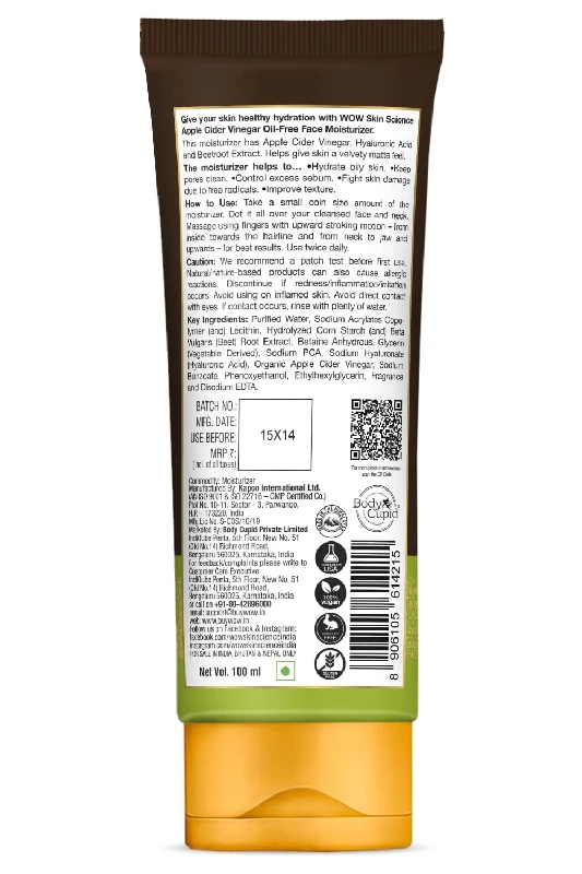 WOW Skin Science Organic Apple Cider Vinegar Face Moisturizer - Image 4