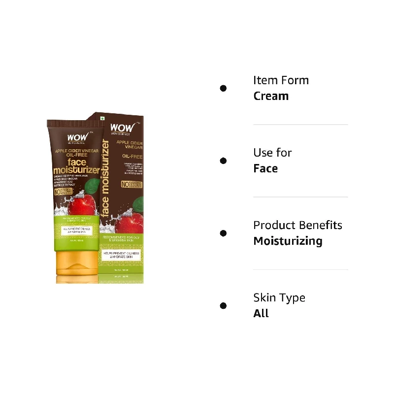WOW Skin Science Organic Apple Cider Vinegar Face Moisturizer - Image 5