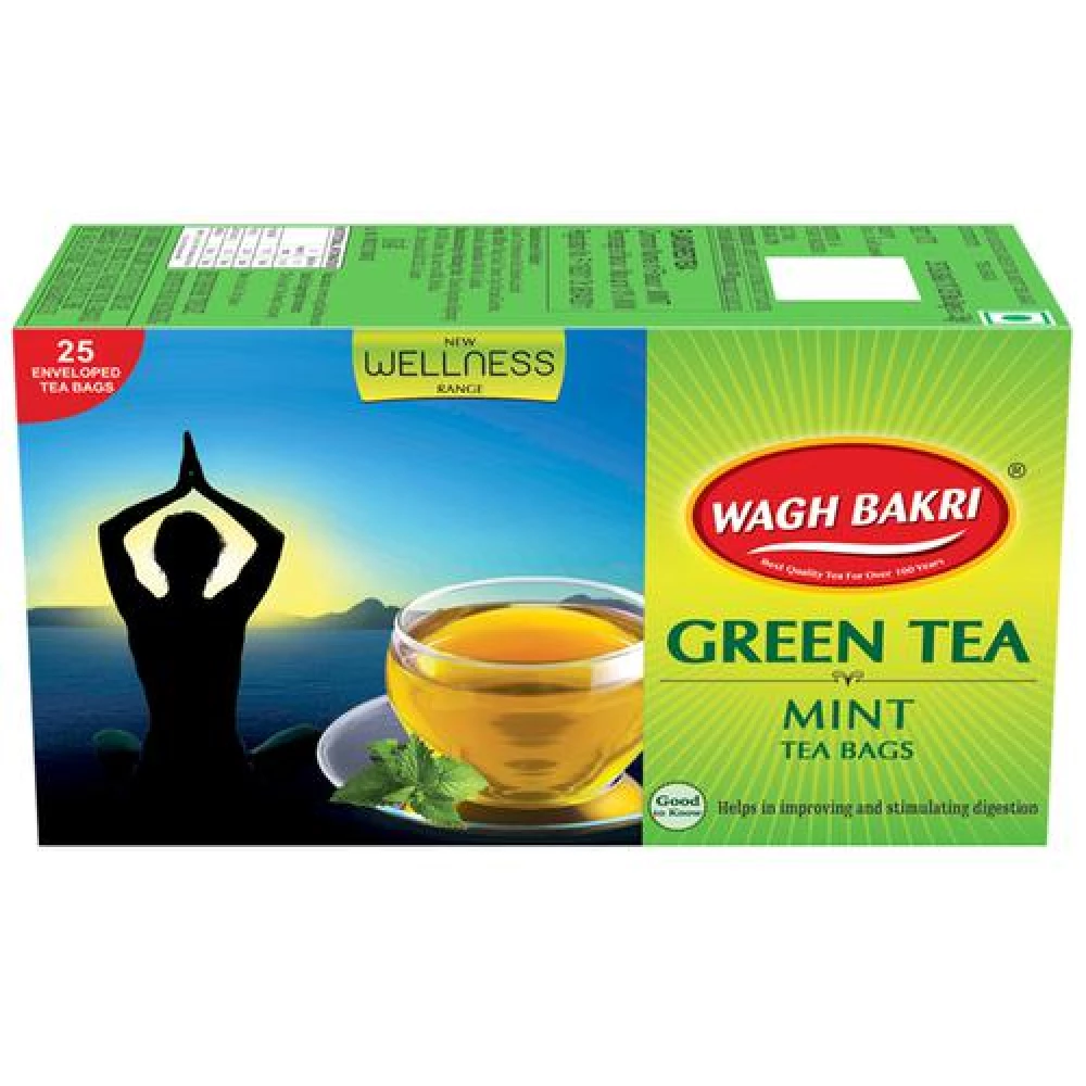 Wagh Bakri Green Tea - Mint Wagh Bakri Green Tea - Mint--37.5 g (25 Bags x 1.5 g each)