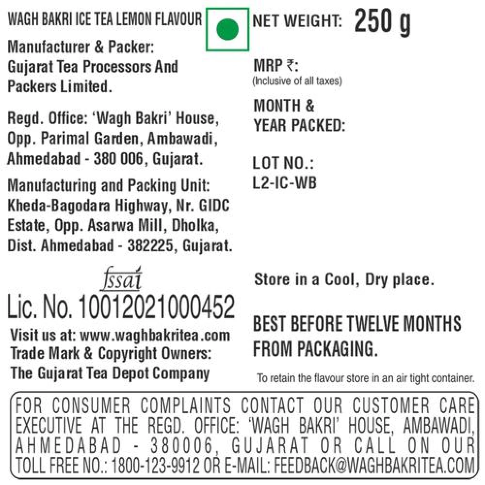 Wagh Bakri Instant Premix Ice Tea - Lemon Flavour - Image 6