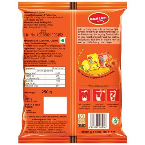 Wagh Bakri Instant Premix Ice Tea - Orange Flavour - Image 2