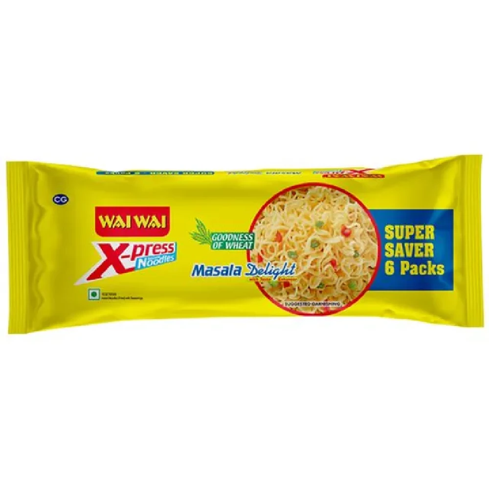 Wai Wai X-Press Noodles - Masala Delight, 6 In 1 Wai Wai X-Press Noodles - Masala Delight, 6 In 1-Pack Size-330 g (Pack of 6)