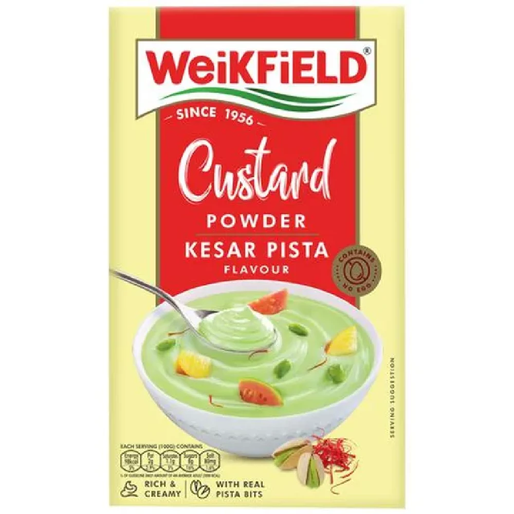Weikfield Custard Powder - Kesar Pista Flavour Weikfield Custard Powder - Kesar Pista Flavour--75g