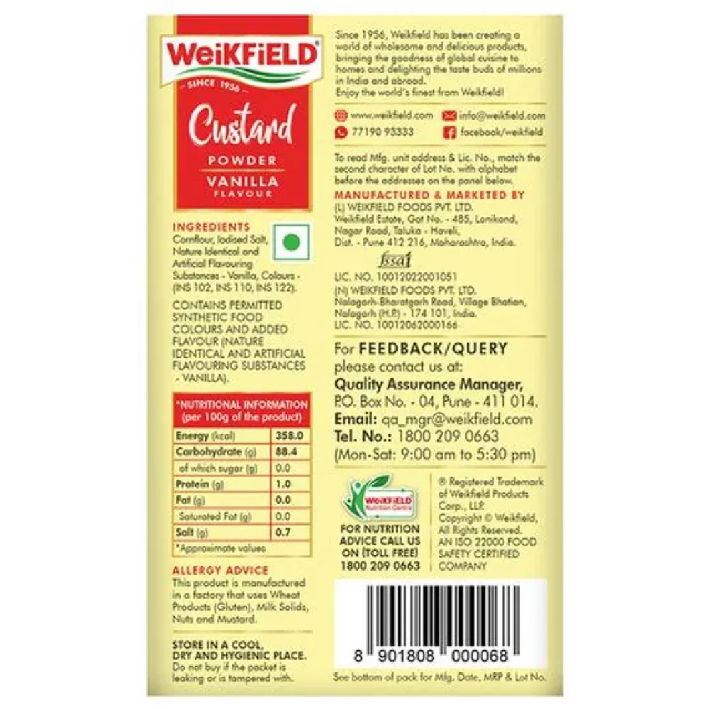 Weikfield Custard Powder Vanilla - Image 2