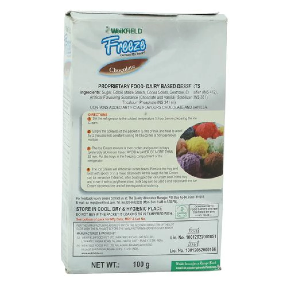 Weikfield Freeze Icecream Mix Powder - Chocolate - Image 2
